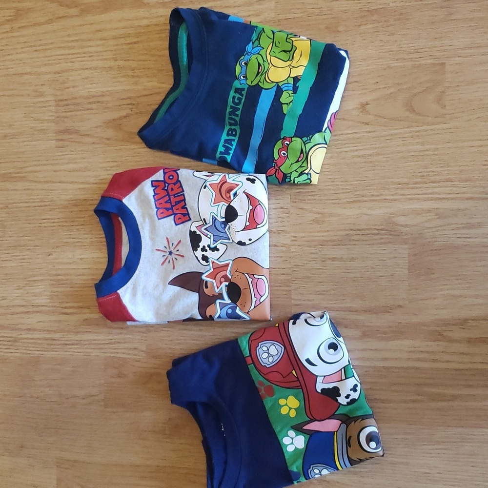 3 Nickelodeon Graphic T-shirts Ninja Turtles & Paw Patrol Size 4T